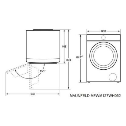 Стиральная машина Maunfeld MFWM127WH052 — изображение 8